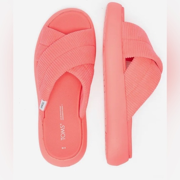 TOMS ALPARGATA MALLOW CROSSOVER PINK platform pool SLIDES size 10 brand‎ new - Picture 2 of 9